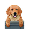 Wood Carved Golden Retriever Dog Door Topper - Mouth Open Light Shugar Plums Gift Store