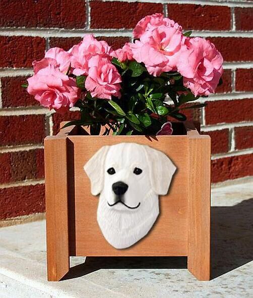 Handmade Golden Retriever Dog Planter Box