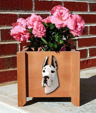 Handmade Great Dane Dog Planter Box - Harlequin Shugar Plums Gift Store