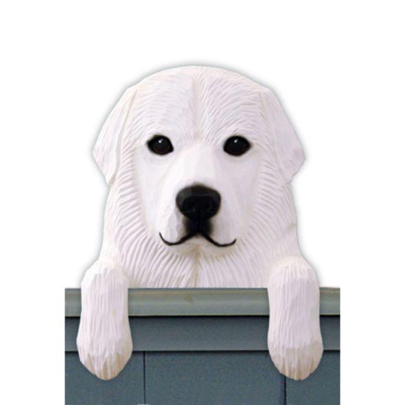Wood Carved Great Pyrenees Dog Door Topper