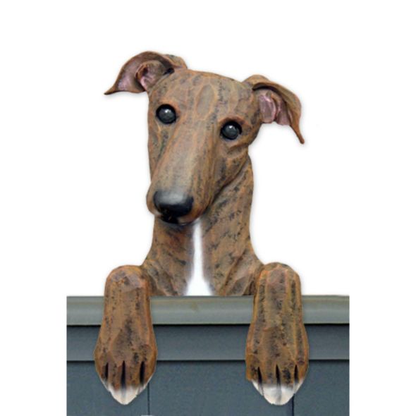 Door Topper - Wood Carved Greyhound