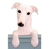 Door Topper - Wood Carved Greyhound - White Shugar Plums Gift Store
