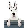 Wood Carved Cropped Great Dane Dog Door Topper - Harlequin Shugar Plums Gift Store