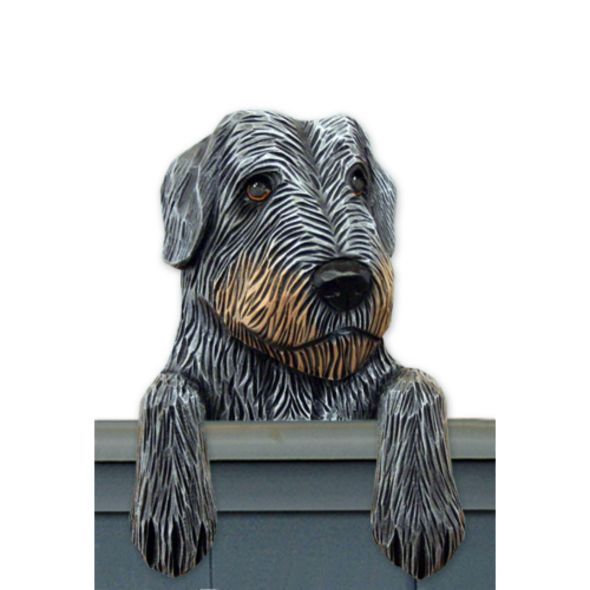 Wood Carved Irish Wolfhound Dog Door Topper