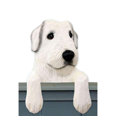Wood Carved Irish Wolfhound Dog Door Topper - White Shugar Plums Gift Store
