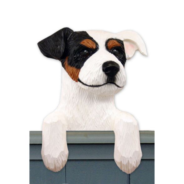 Wood Carved Jack Russell Terrier Dog Door Topper
