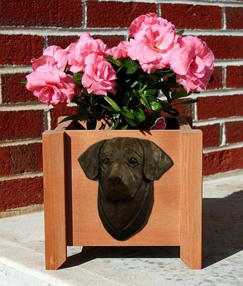 Handmade Labrador Retriever Dog Planter Box