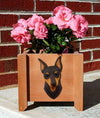 Handmade Miniature Pinscher Dog Planter Box - Brown/Tan Shugar Plums Gift Store