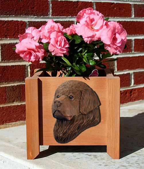 Handmade Newfoundland Dog Planter Box