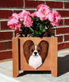 Handmade Papillion Dog Planter Box - Brown/White Shugar Plums Gift Store