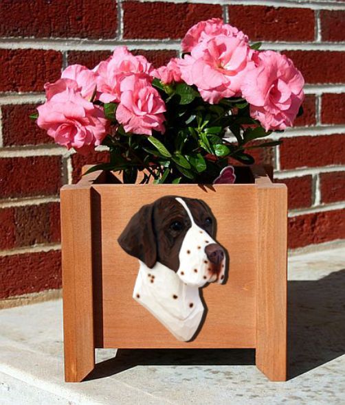 Handmade English Pointer Dog Planter Box