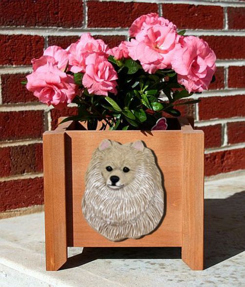 Handmade Pomeranian Dog Planter Box