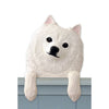 Wood Carved Pomeranian Dog Door Topper - White Shugar Plums Gift Store