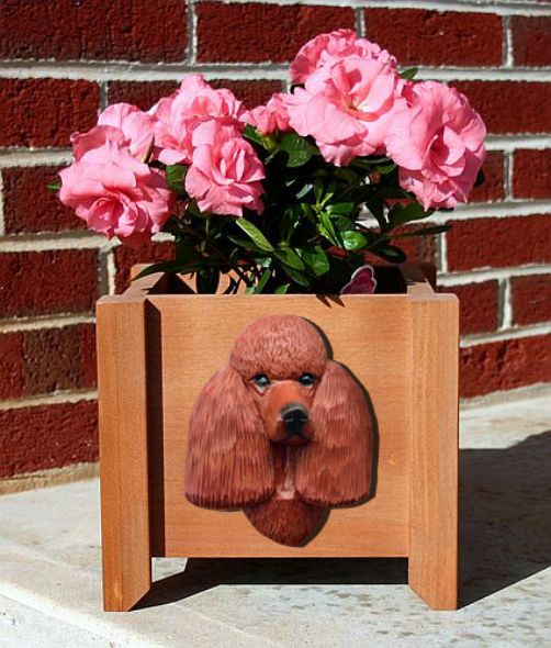 Poodle Dog Wood Planter Box
