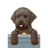 Wood Carved Portuguese Water Dog Door Topper - Brown Shugar Plums Gift Store