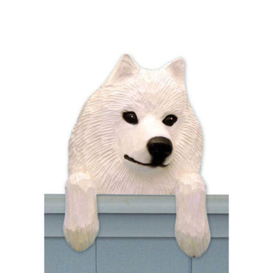 Wood Carved Samoyed Dog Door Topper - Shugar Plums Gift Store