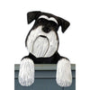 Wood Carved Schnauzer Dog Door Topper - Black/Silver Shugar Plums Gift Store