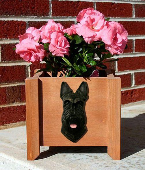 Handmade Scottish Terrier Dog Planter Box