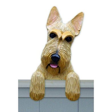 Wood Carved Scottish Terrier Dog Door Topper - Wheaten Shugar Plums Gift Store