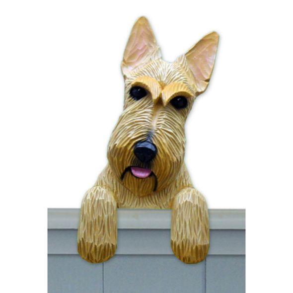 Wood Carved Scottish Terrier Dog Door Topper