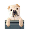 Wood Carved Shar Pei Dog Door Topper - Cream Shugar Plums Gift Store