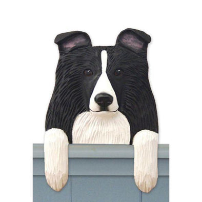 Wood Carved Shetland Sheepdog Dog Door Topper - BI Black Shugar Plums Gift Store