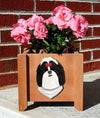 Handmade Shih Tzu Dog Planter Box - Black/White Shugar Plums Gift Store