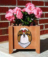 Handmade Shih Tzu Dog Planter Box - Brown/White Shugar Plums Gift Store