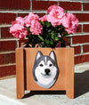 Wood Planter Box - Siberian Husky - Grey/WH Shugar Plums Gift Store
