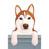 Wood Carved Siberian Husky Dog Door Topper - Red Shugar Plums Gift Store