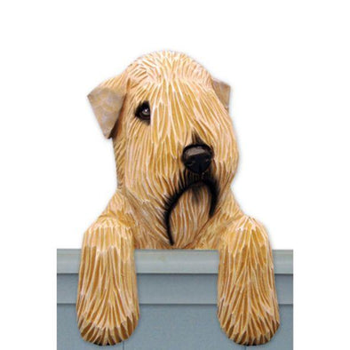 Wood Carved Soft Coated Wheaten Terrier Dog Door Topper - Shugar Plums Gift Store