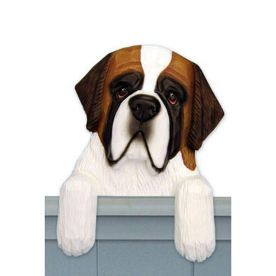 Wood Carved Saint Bernard Dog Door Topper - Shugar Plums Gift Store