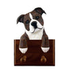 Staffordshire Bull Terrier Dog Leash Holder - Brindel/White Shugar Plums Gift Store