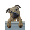 Wood Carved Staffordshire Bull Terrier Dog Door Topper - Brindle Shugar Plums Gift Store