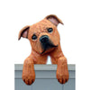 Wood Carved Staffordshire Bull Terrier Dog Door Topper - Red Shugar Plums Gift Store