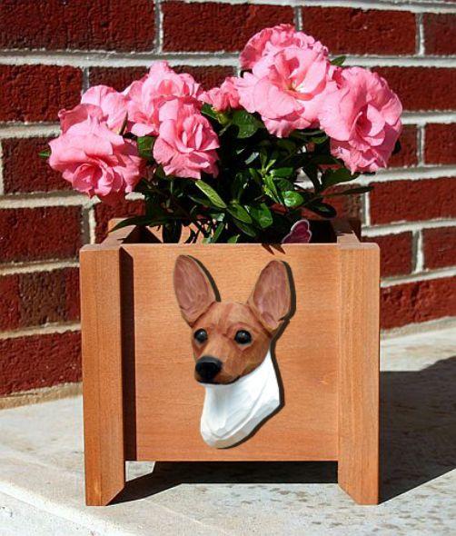 Handmade Toy Fox Terrier Dog Planter Box