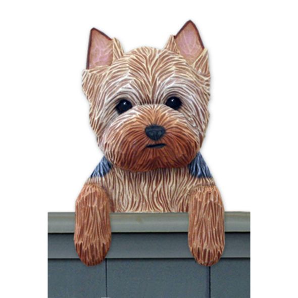 Wood Carved Yorkshire Terrier  Dog Door Topper