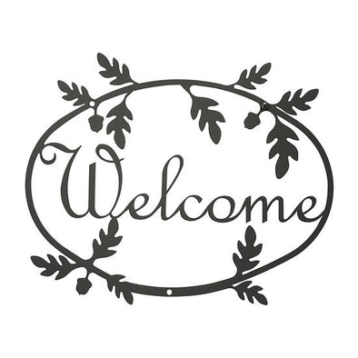 Wrought Iron Fall Acorn Welcome Sign - Shugar Plums Gift Store