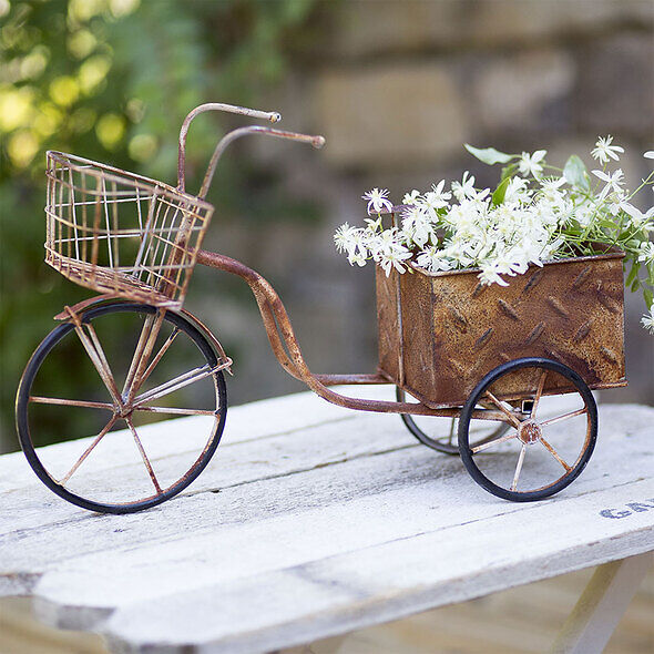Delivery Metal Tricycle Planter - Garden Accent