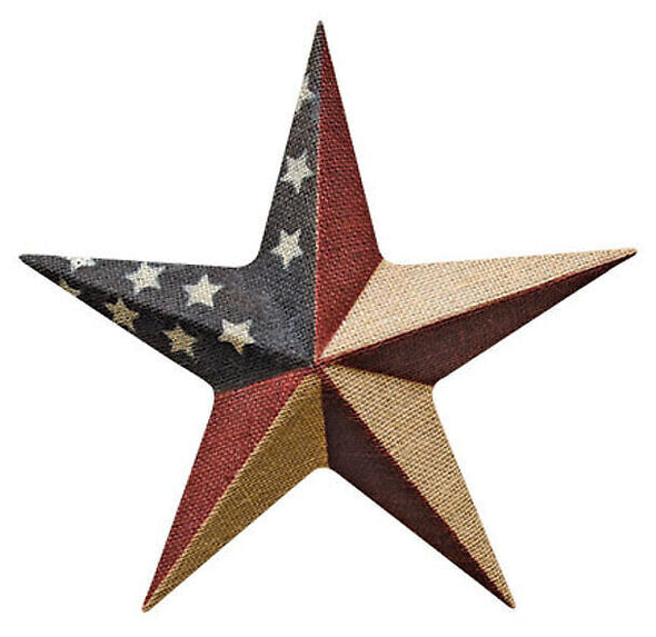 Burlap Barn Star - Americana Decor - 12" H