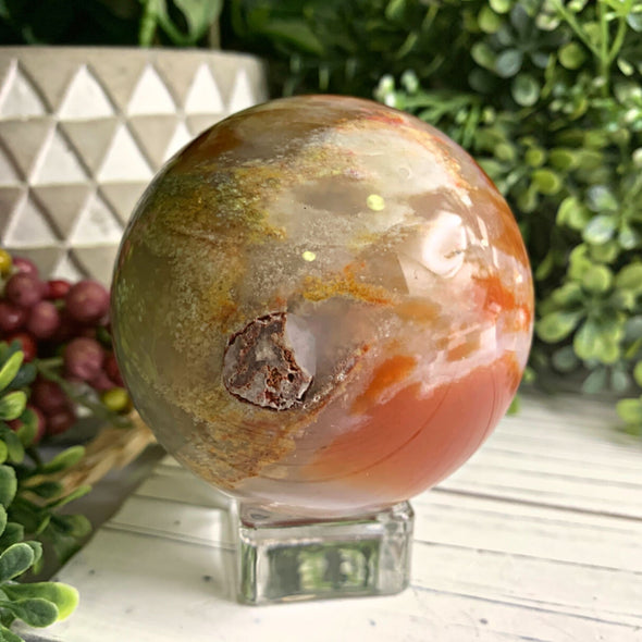 Druzy Carnelian Crystal Sphere