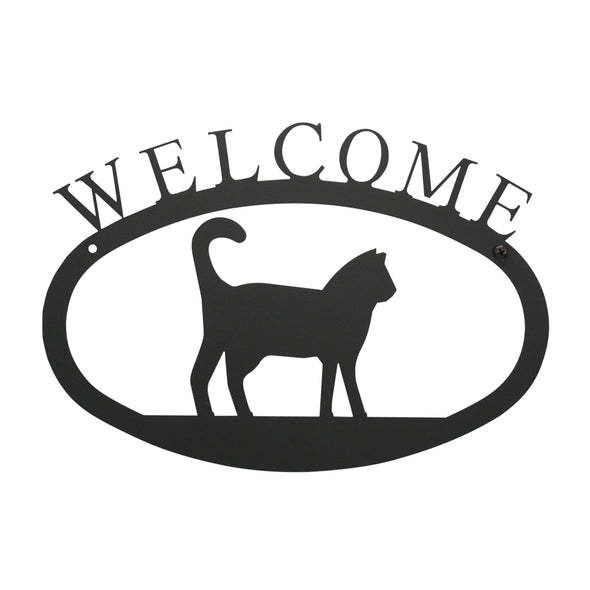 Wrought Iron Decor - Cat Welcome Sign - Large