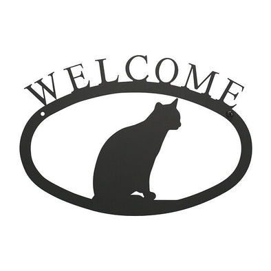Cat Welcome Sign Wrought Iron Decor Small - Shugar Plums Gift Store