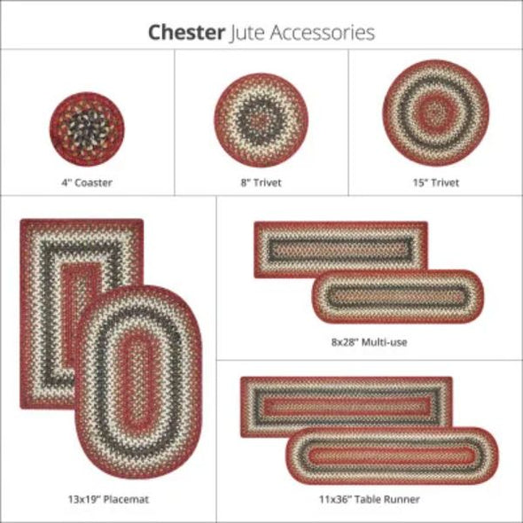 Chester Red Brown Jute Braided Rug