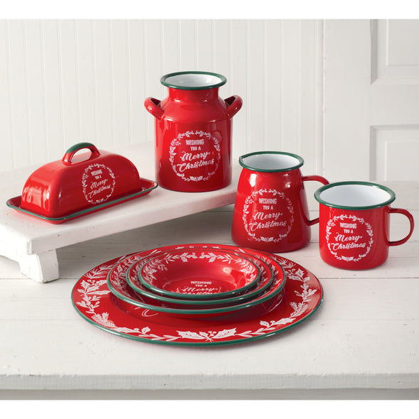 Enamelware Dishes For Christmas Set