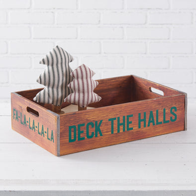 Deck The Halls Holiday Wood Crate - Shugar Plums Gift Store