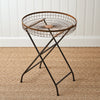 Copper Finish Open Basket Side Table - Shugar Plums Gift Store