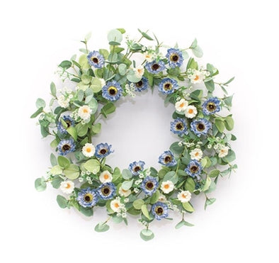 Cornflower Spring Wreath, 21.5D - Shugar Plums Gift Store