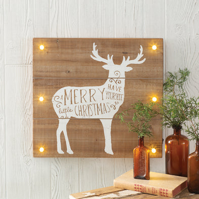Deer Lighted Merry Christmas Sign - Shugar Plums Gift Store