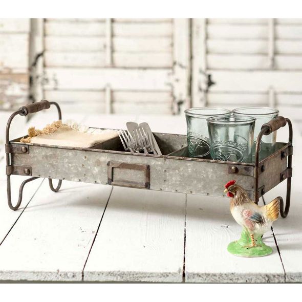Tabletop Divider Metal Tray With Stand